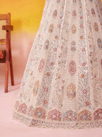 luxury cream wedding lehenga for women