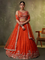 Sunset Orange Lehenga Choli