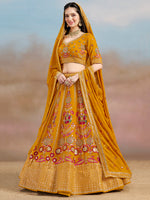 Yellow Georgette Bridesmaid Designer Lehenga Choli