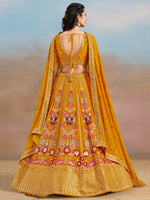 Yellow Georgette Bridesmaid Designer Lehenga Choli