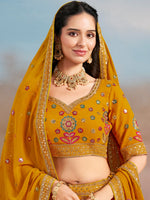 Yellow Georgette Bridesmaid Designer Lehenga Choli