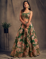 green floral embroidered designer lehenga outfit