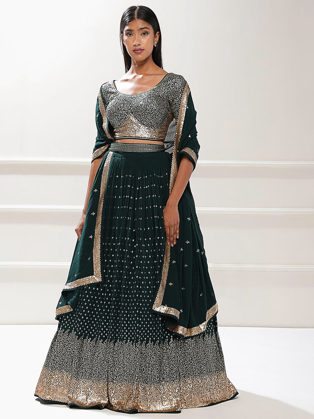 Indian Georgette Lehenga Choli with Embroidery