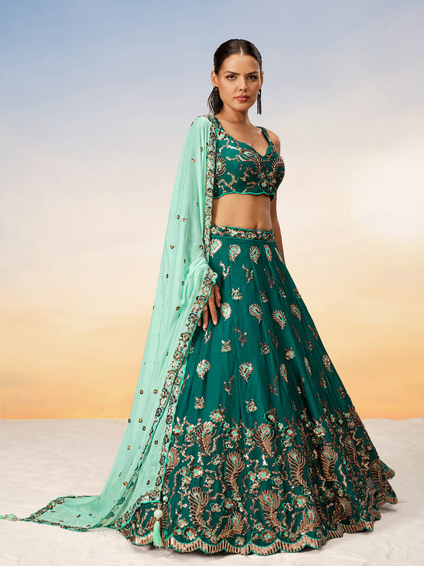 Green Designer Wedding Lehenga Choli