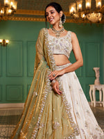 Green Tissue Sequins Wedding Lehenga Choli