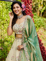green luxury sequins embroidered lehenga choli