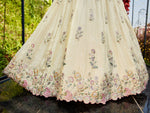 green festive lehenga choli with thread work