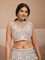 grey premium lehenga choli with designer sequins work