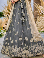 grey ready to wear lehenga choli for wedding celebrations