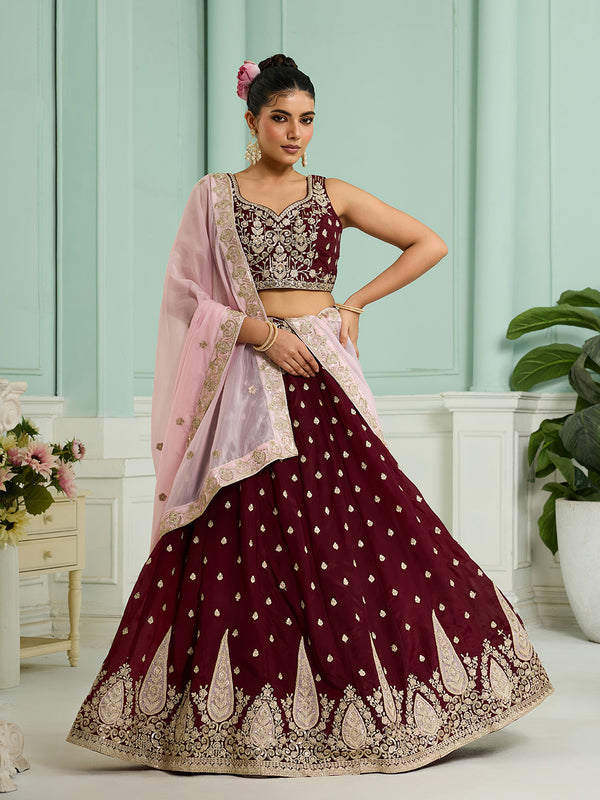 Heavy Embroidered Organza Lehenga Choli