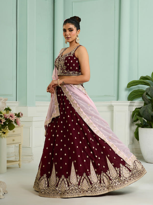 Heavy Embroidered Organza Lehenga Choli