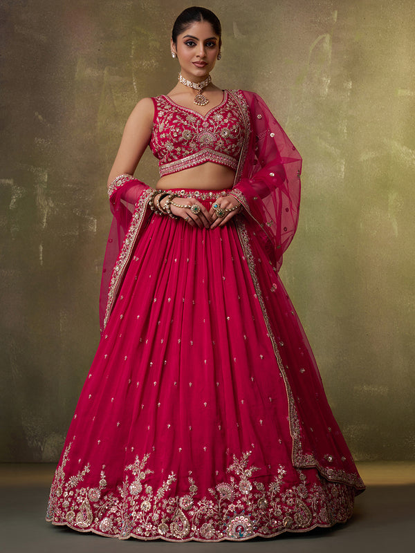Heavy embroidered georgette lehenga choli