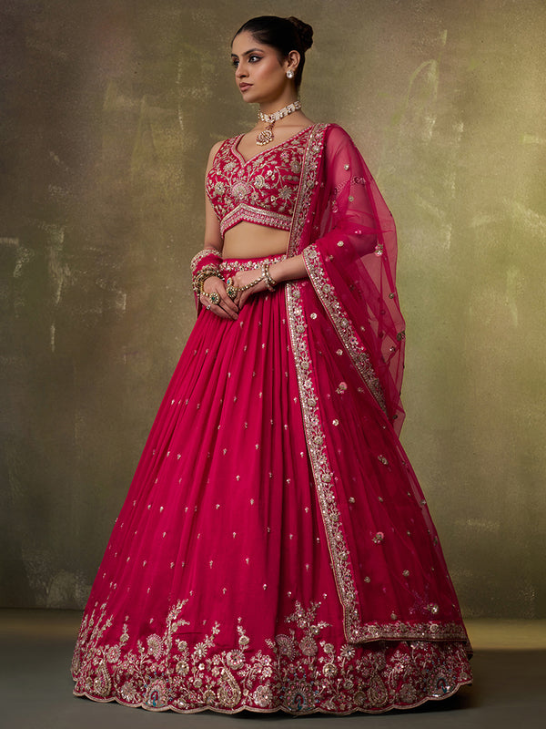 Heavy embroidered georgette lehenga choli