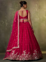 designer pink georgette lehenga choli with dupatta