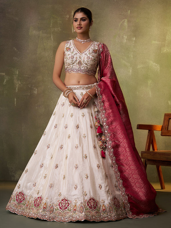 Indian Designer Tissue Lehenga Choli for Bridal
