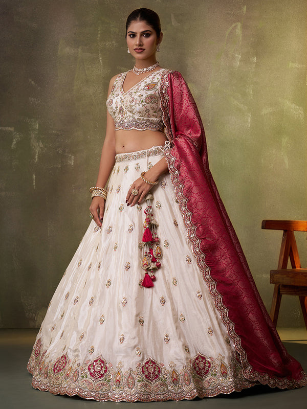Indian Designer Tissue Lehenga Choli for Bridal