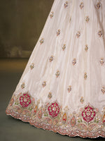 bridal tissue lehenga with embroidered dupatta for wedding