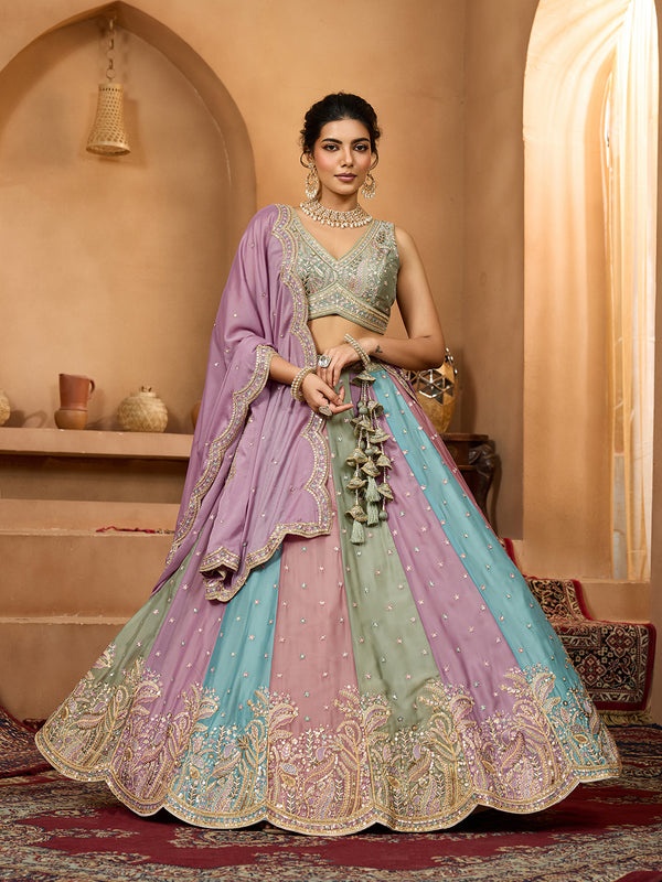 Indian Georgette Lehenga Choli with Embroidery