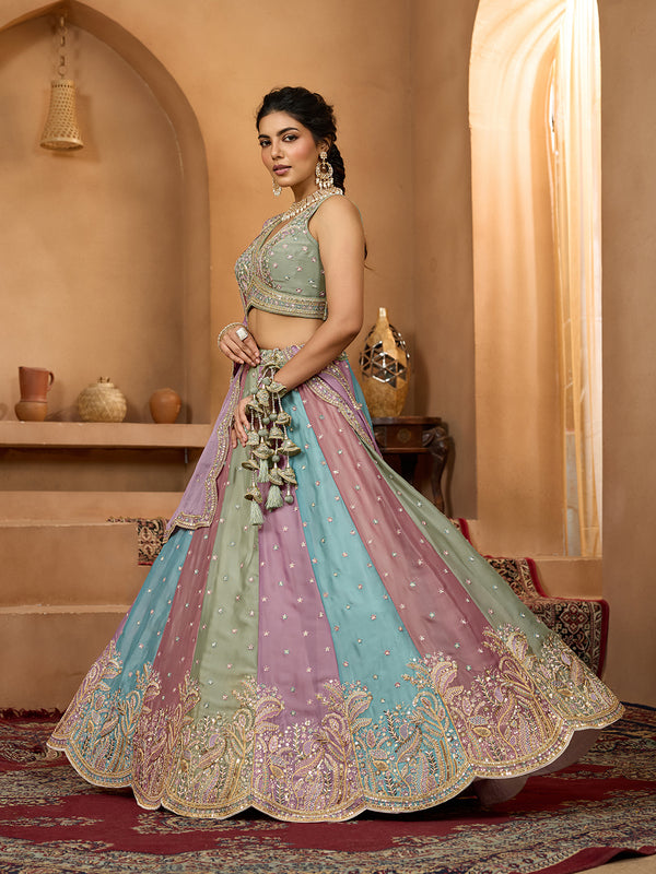 Indian Georgette Lehenga Choli with Embroidery