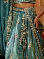 premium bridal tissue lehenga choli with designer work