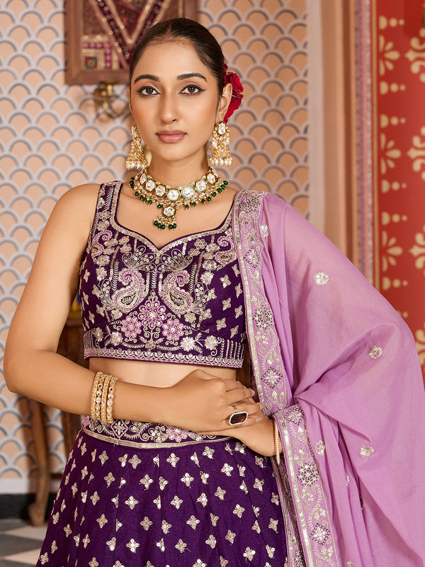 Indian Tissue Silk Bridal Lehenga Choli