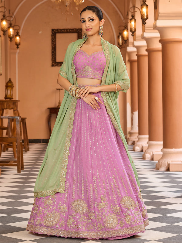 Indian Tissue Silk Wedding Lehenga Choli