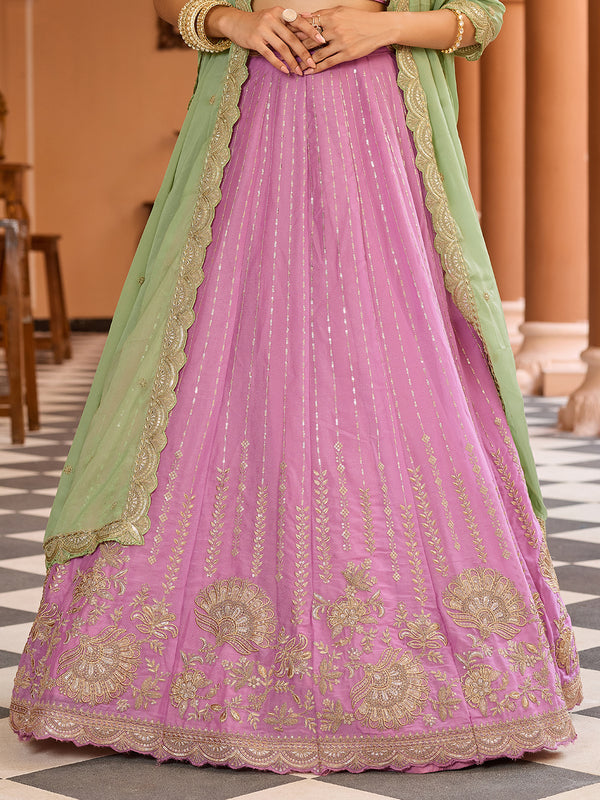 Indian Tissue Silk Wedding Lehenga Choli