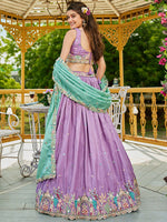 lavender designer bridal lehenga with matching dupatta