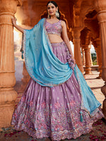 designer sequins work georgette lehenga choli for women