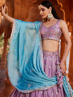 georgette embroidered lehenga choli for wedding and party wear
