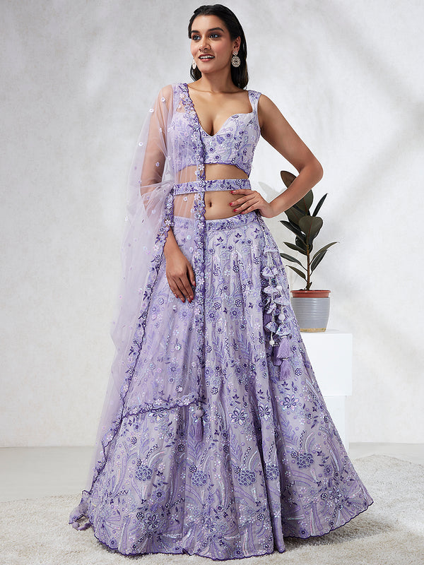 Gorgeous Lavender Bridal Lehenga Choli