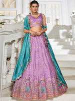 Lavender Indian Wedding Tissue Lehenga Choli