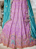Lavender Indian Wedding Tissue Lehenga Choli