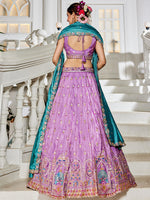 Lavender Indian Wedding Tissue Lehenga Choli