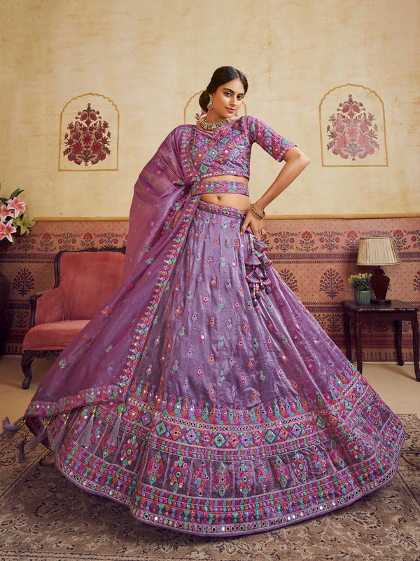Lavender Indian Lehenga Choli for Wedding