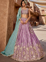 lavender silk lehenga choli with elegant embroidery