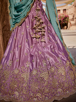 premium lavender silk lehenga for wedding wear