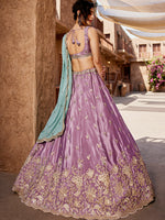 lavender embroidered silk lehenga choli outfit