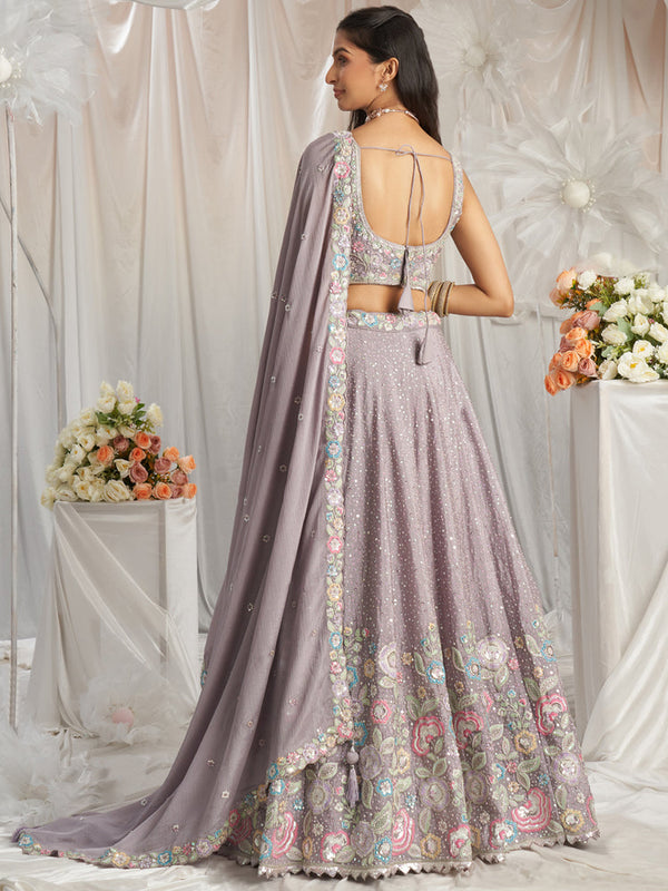 Ethnic Bridal Wear Lavender Lehenga Choli