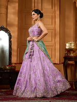 lavender designer lehenga choli for wedding wear