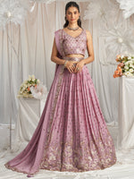 premium lavender georgette lehenga set