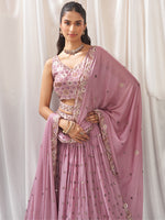 premium lavender georgette lehenga set