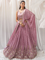 premium lavender georgette lehenga set