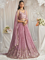 premium lavender georgette lehenga set
