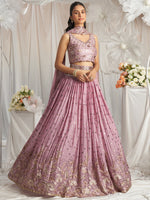 premium lavender georgette lehenga set