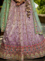 designer lavender embroidered lehenga choli with matching dupatta