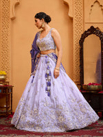 lavender party wear lehenga choli with dupatta
