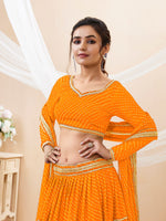 yellow wedding outfit with georgette lehenga choli