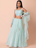Beautiful Sky Blue Georgette Lehenga Choli