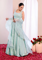 Beautiful Sky Blue Georgette Lehenga Choli